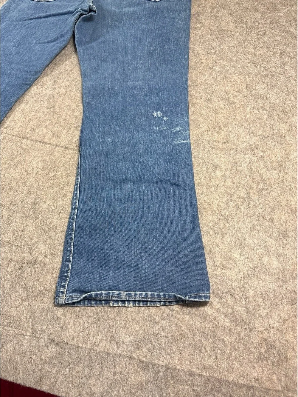 Vintage 70s Lee Riders Flare Jeans 36x28 Medium Wash USA Talon Zip Denim